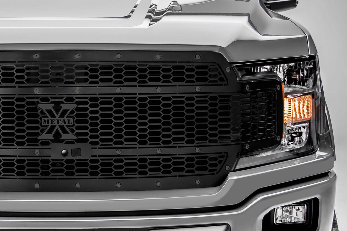 T-Rex Grilles - 1 Pc Laser Cut Pattern Mild Steel Stealth Laser X Grille Replacement - 7715891-BR