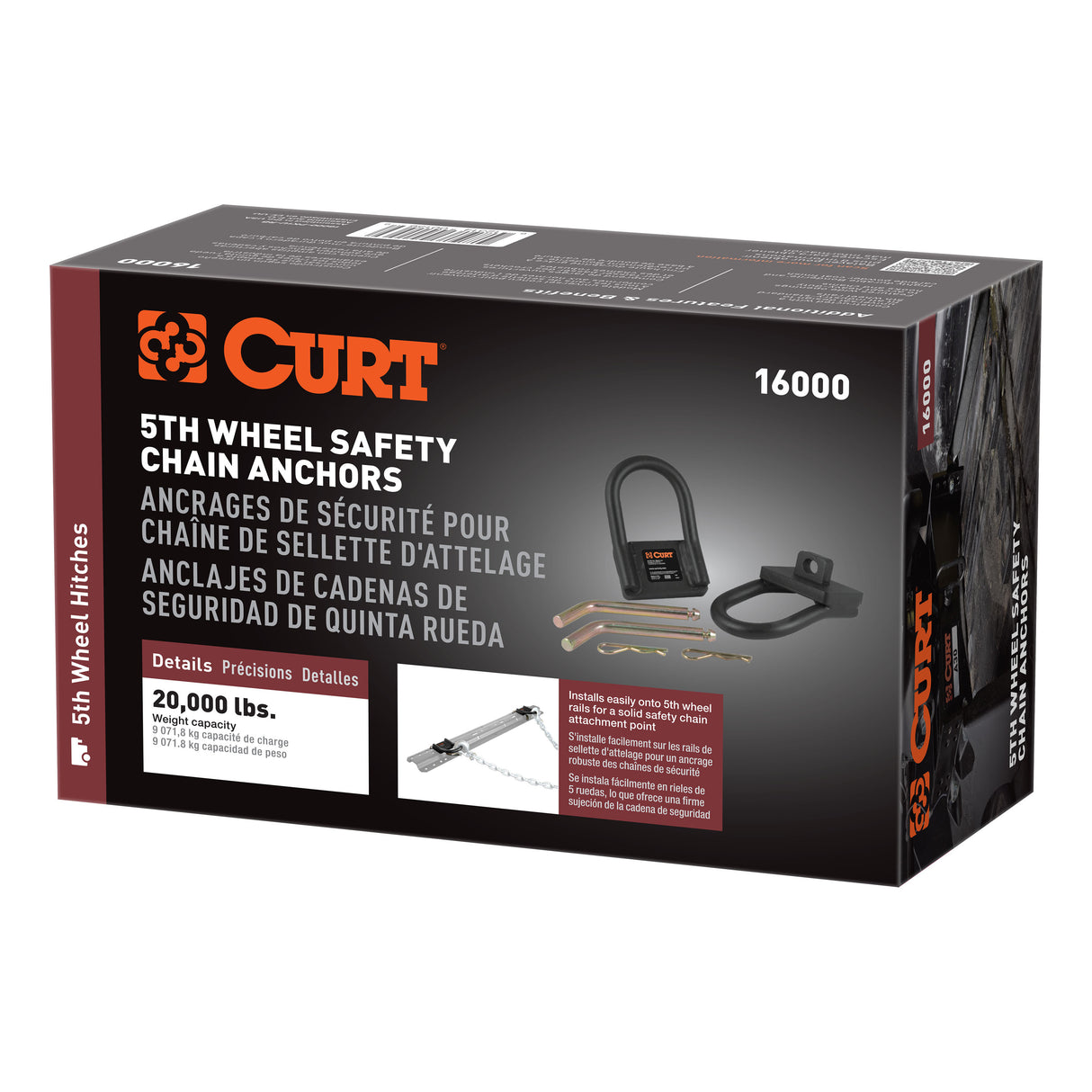 Curt - 5th Wheel Safety Chain Anchors - 16000