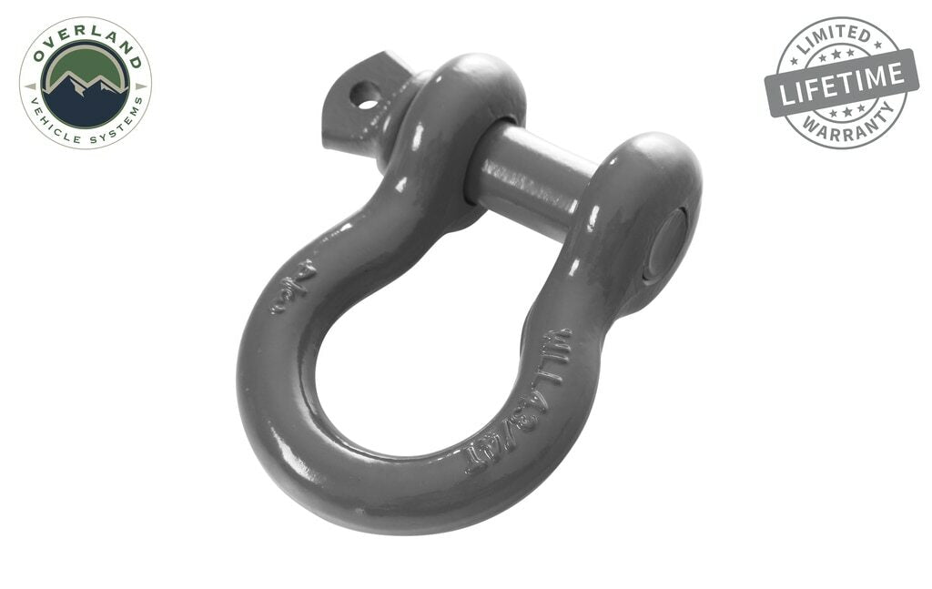 Overland Vehicle Systems - Recovery Shackle 3/4 Inch 4.75 Ton - Gray Universal - 19019903