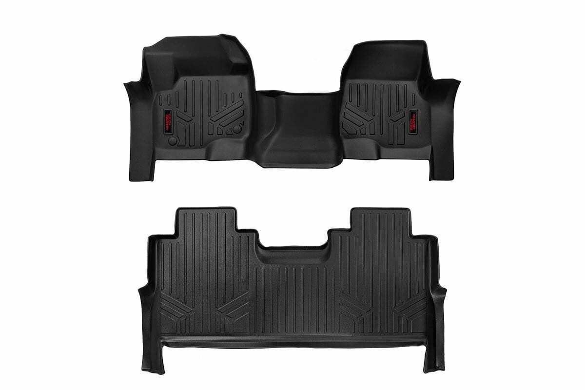 Rough Country Floor Mats - FR & RR - FR Bench - Ford Super Duty 2WD 4WD (17-22) - M-51173