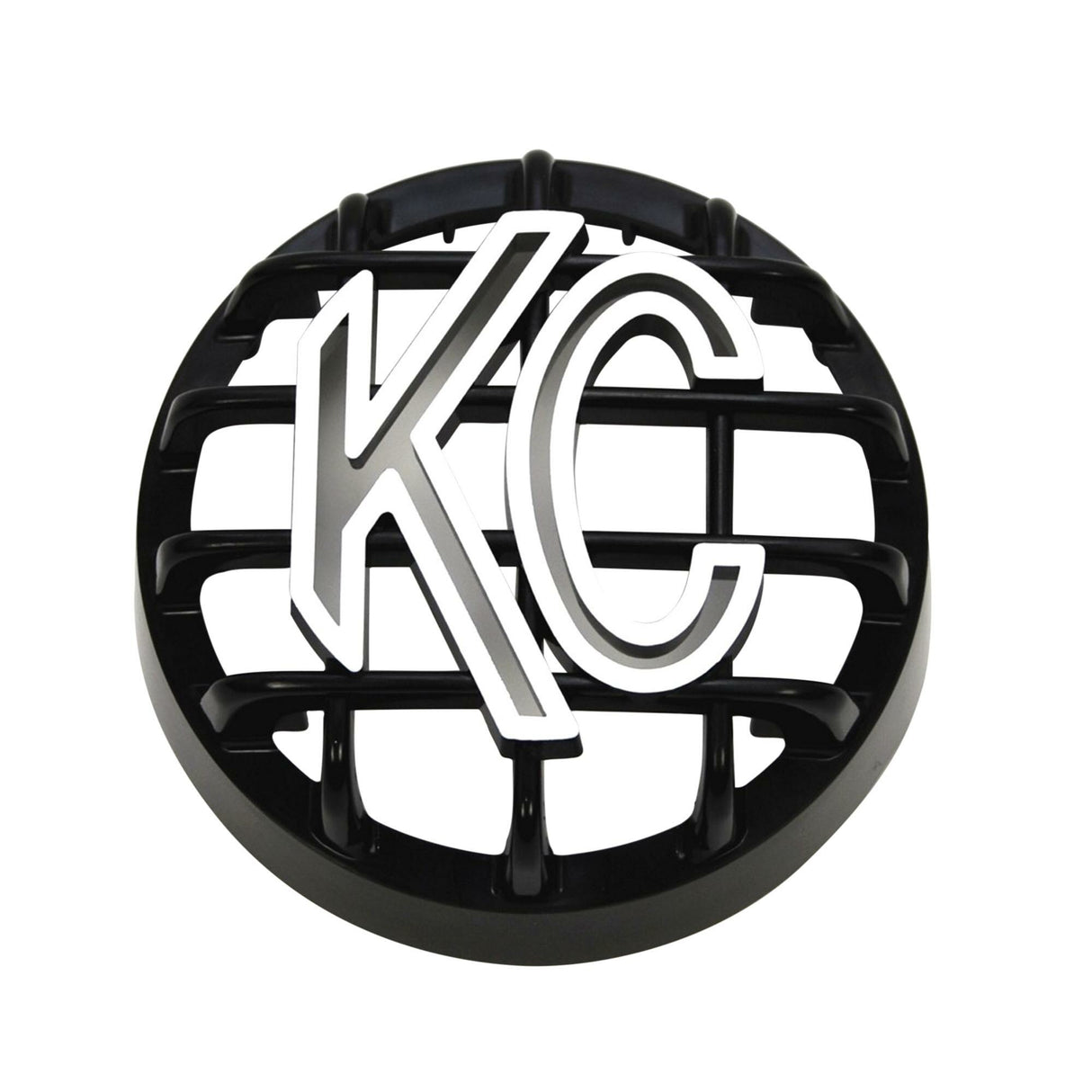 KC Hilites - 4" Stone Guard - KC #7219 (Black with White Logo) - 7219