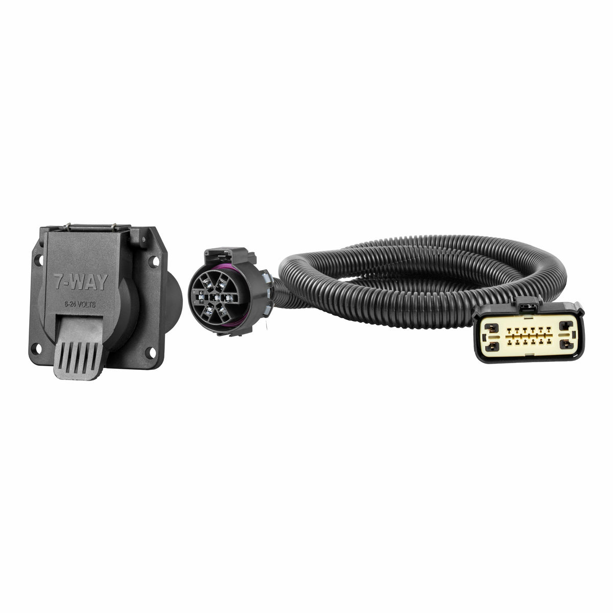 CURT 56537 Custom Wiring Connector, 7-Way RV Blade, Select Chevrolet Traverse, GMC Acadia