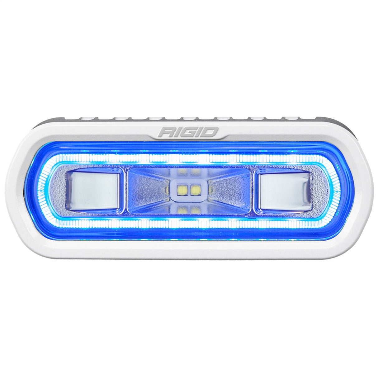 RIGID Industries - 51101 SR-L Series Marine Spreader Pod, 2 Wire, Surface Mount, White W/Blue Halo