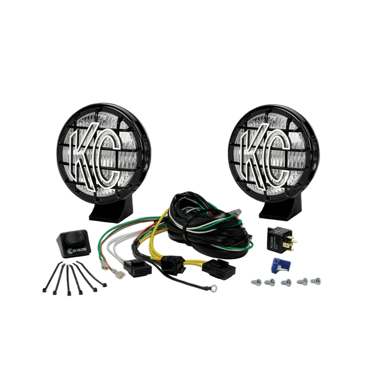 KC Hilites - 5" Apollo Pro Halogen Pair Pack System - Black - KC #452 (Fog Beam) - 452