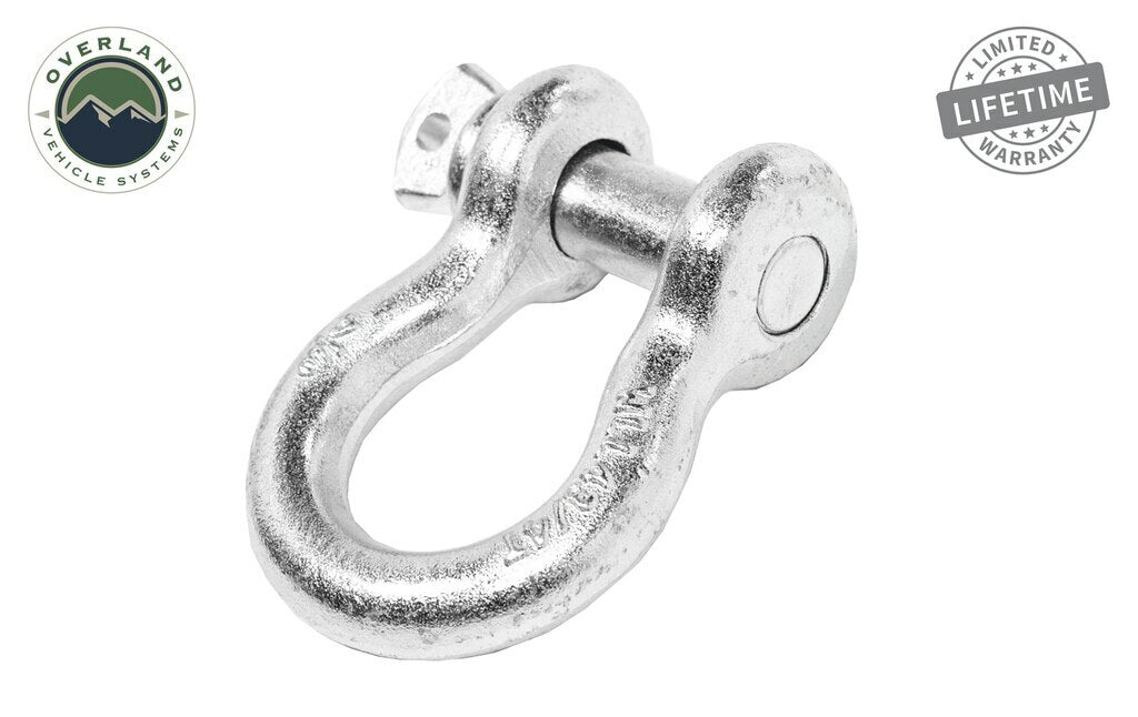 Overland Vehicle Systems - Recovery Shackle 3/4 4.75 Ton Zinc - D Ring Recovery Shackle - 19019905