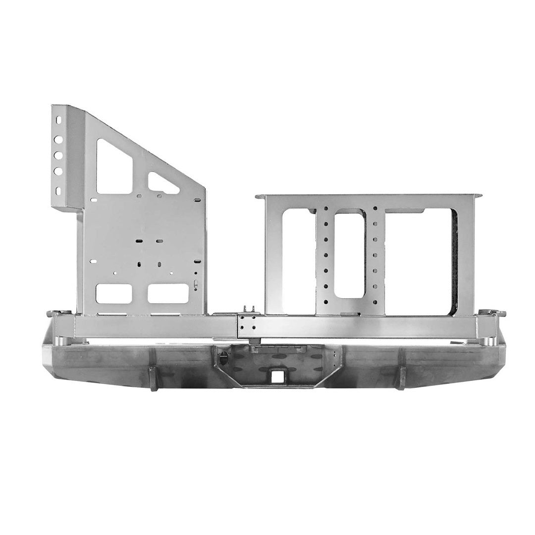 CBI - 2nd Gen Toyota Tacoma Bushmaster 2.0 Swing Arm Bumper / Dual Swing Arm / Angled Tire Carrier / Bare Metal - 200-000-010-062