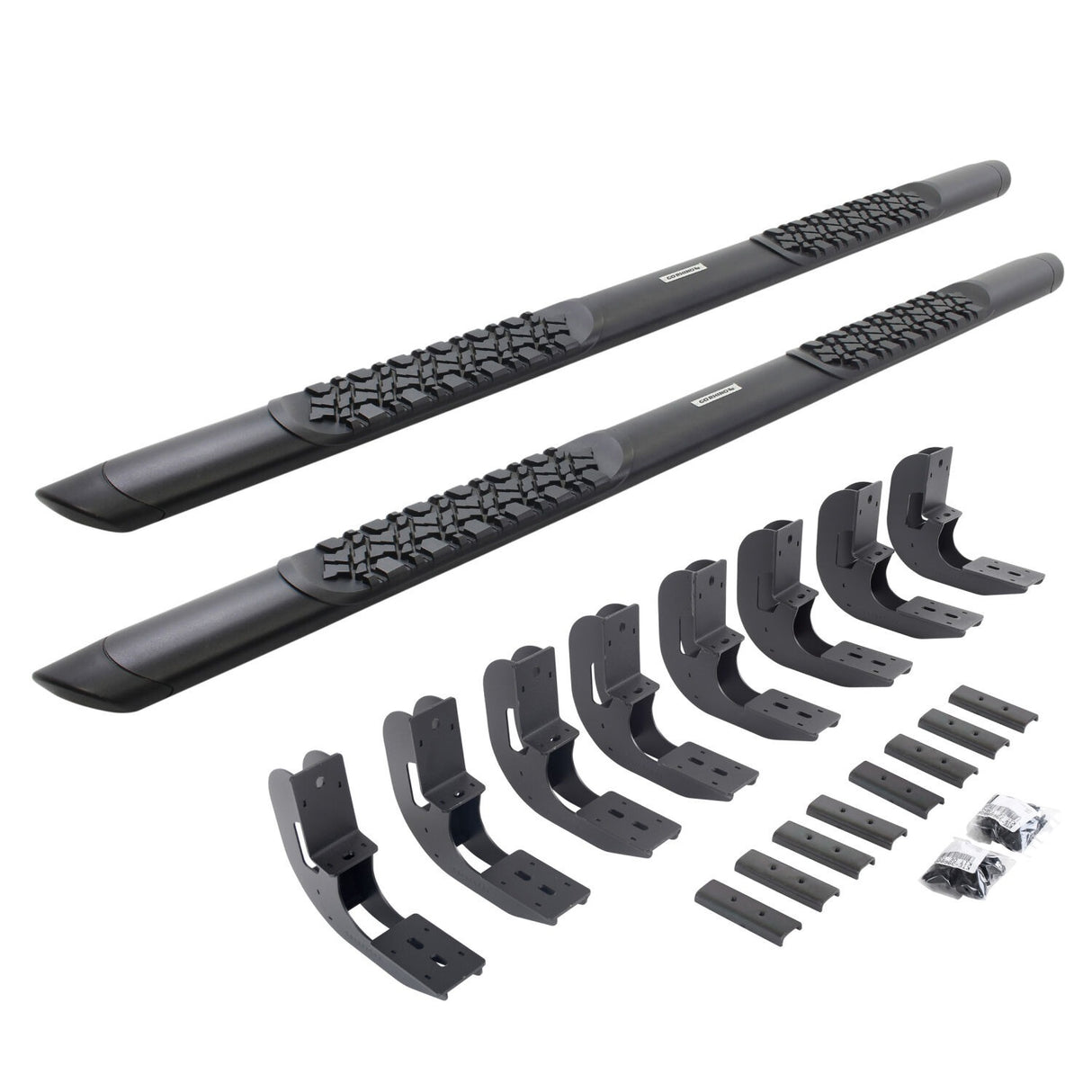 Go Rhino V3404887T - V3 Series Aluminum Side Steps with Mounting Brackets - Textured Black