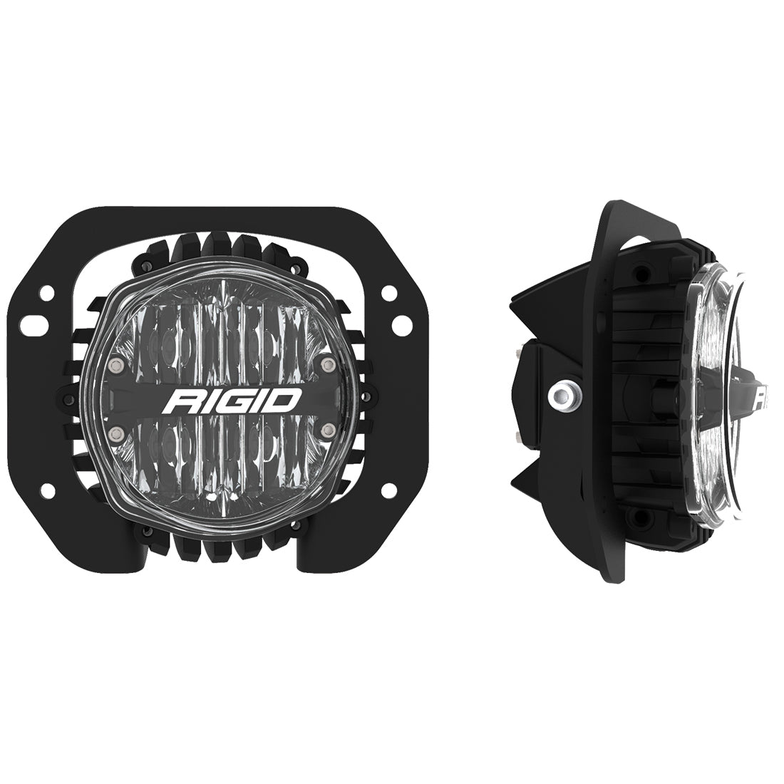 RIGID 2018-2021 Jeep Rubicon/Gladiator Fog Mounts, Includes 1 Pair 360-Series SAE 4 Inch Yellow