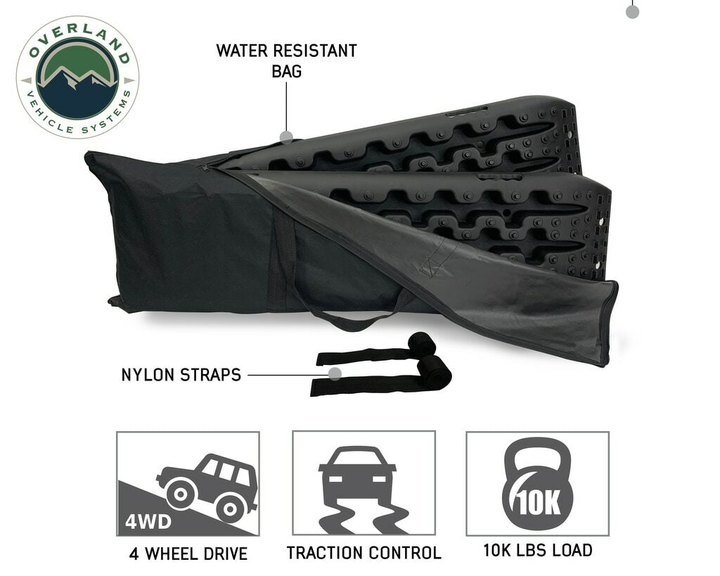 Overland Vehicle Systems - Recovery Ramps for 4WDs Gray/Black Universal + Storage Bag - 19169910