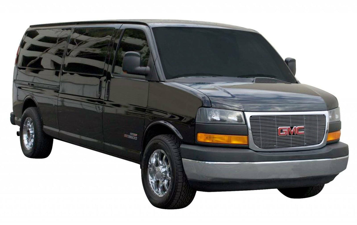T-Rex Grilles - 1 Pc Horizontal Aluminum Billet Grille Overlay - Does not fit cargo or passenger models with sealed beam headlights, with logo opening - 21316