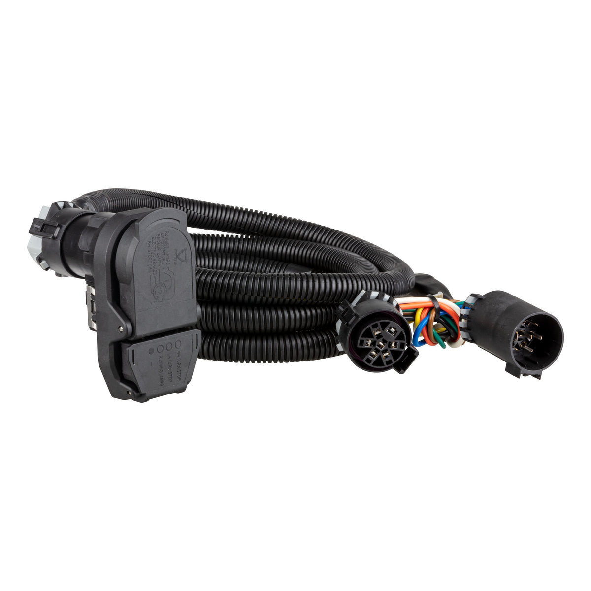 Curt - 56003 7' Custom Wiring Extension Harness (Adds 4-Way, 7-Way RV Blade to Truck Bed)