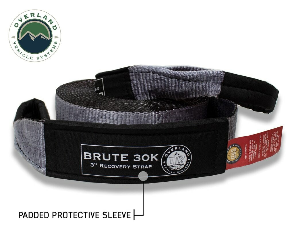 Overland Vehicle Systems - Tow Strap 30 30,000 lb. 3 x 30' Gray Storage Bag - 19069916