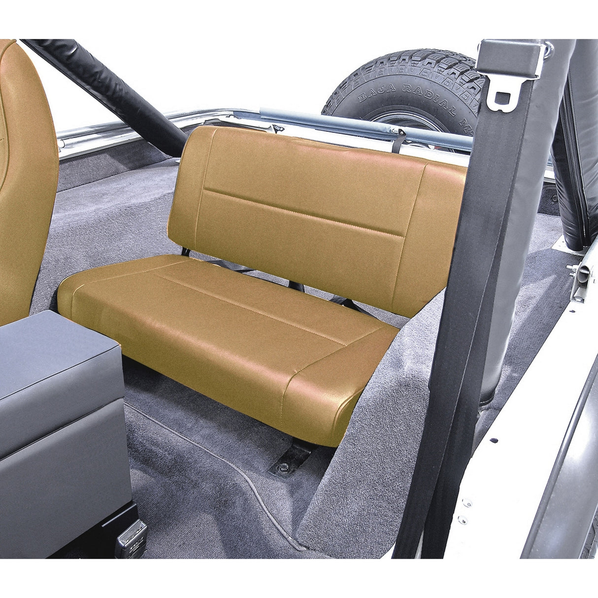 Rugged Ridge - Fixed Rear Seat, Tan; 55-95 Jeep CJ/Wrangler YJ - 13461.04