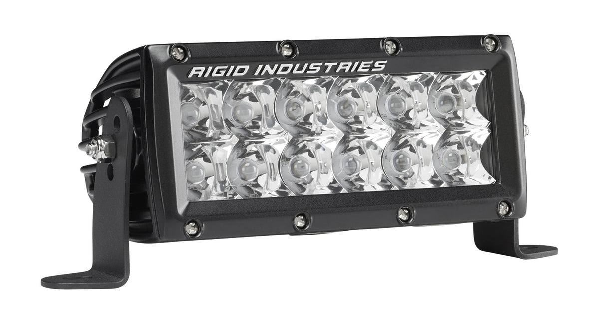 RIGID E-Series LED Light, E-Mark Certified, Spot Optic, 6 Inch, Black Housing
