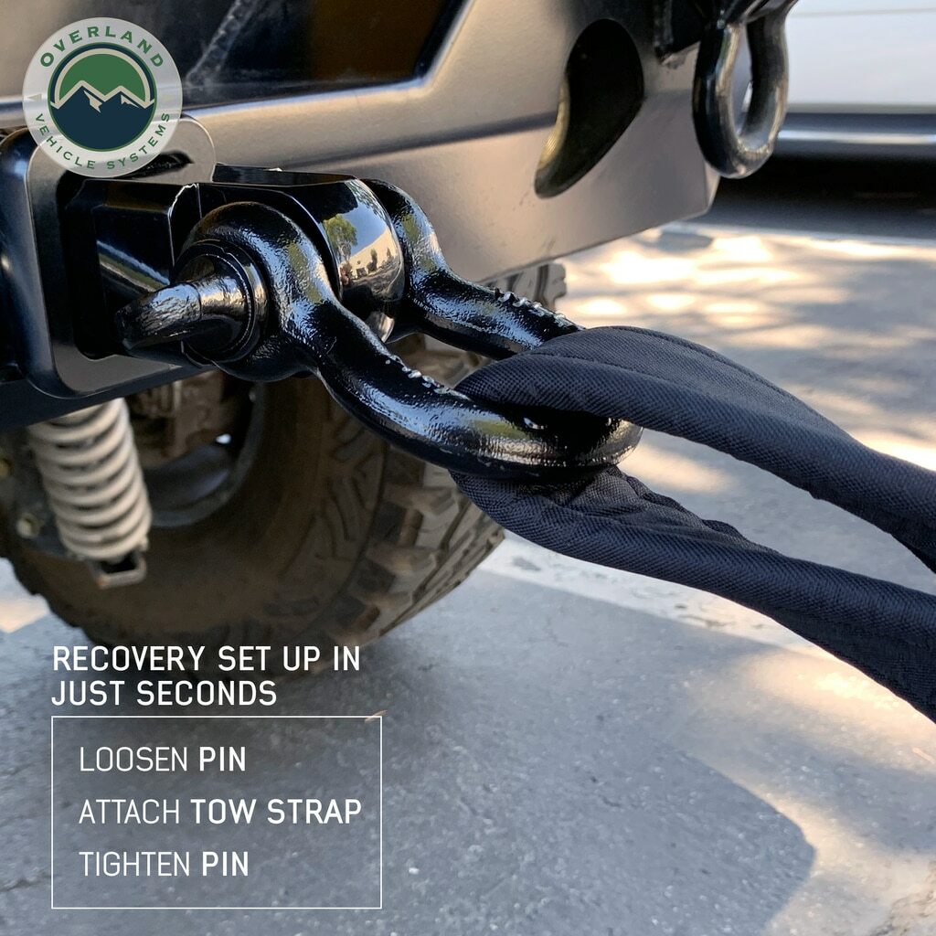 Overland Vehicle Systems - Receiver Hitch D-Ring Receiver Mount Recovery Shackle - 19109901