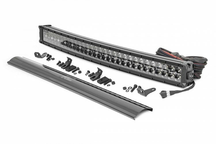 Rough Country - LED Light Kit - Bumper Mount - 30" Black Dual Row - White DRL - Toyota 4Runner (14-20) - 70787