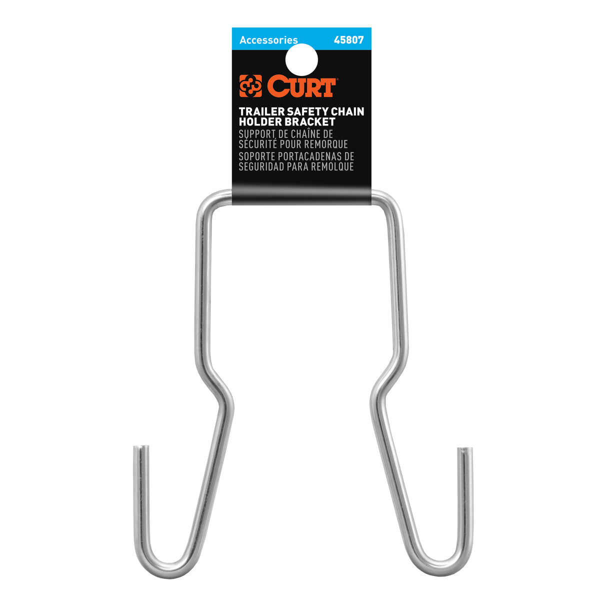 Curt - Trailer Safety Chain Holder Bracket (2" Shank) - 45807