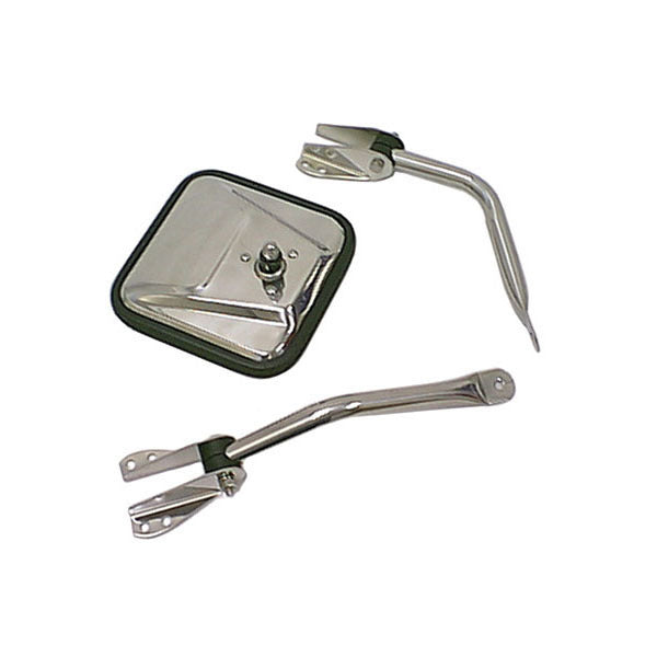 Rugged Ridge - Chrome Mirror Head; 55-86 Jeep CJ Models - 11011.01