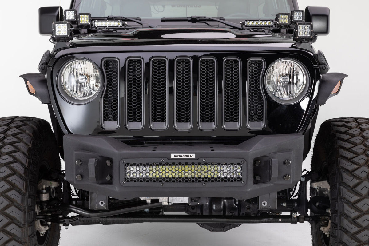 Go Rhino 331100T Rockline Winch-Ready Front Stubby Bumper For Jeep