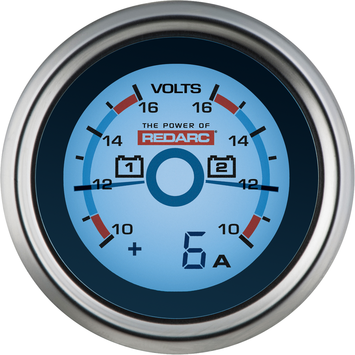 Redarc - Dual Voltage 52Mm Gauge With Optional Current Display - G52-VVA