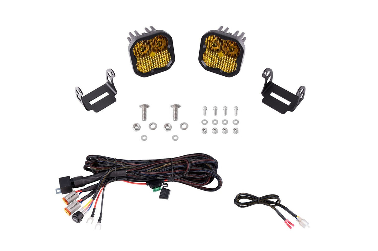 Diode Dynamics - SS3 LED Ditch Light Kit for 2021 Ford Bronco Sport Yellow Combo - DD7185