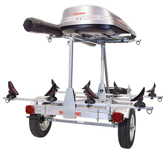 Malone - MicroSport LowBed 2 Kayak Trlr Package (2nd tier, 2 Sets Saddle Up, Cargo Box, Rod Tube, Spare Tire) - MPG464-LBTS