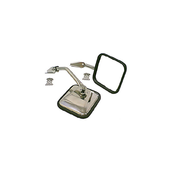 Rugged Ridge - Rugged Ridge 11005.01 Door Mirror Kit, Stainless Steel; 55-86 Jeep CJ5/CJ6/CJ7/CJ8 - 11005.01
