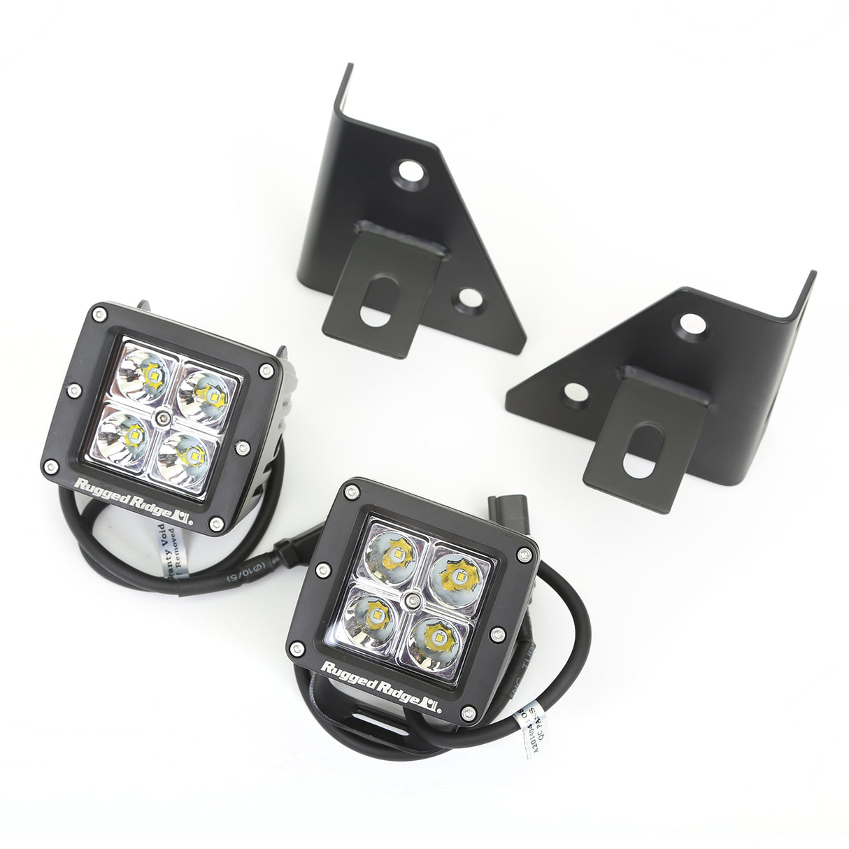 Rugged Ridge - Rugged Ridge 11027.12 Light Kit, Windshield Mounted, Square, Black; 76-95 Jeep CJ/YJ - 11027.12