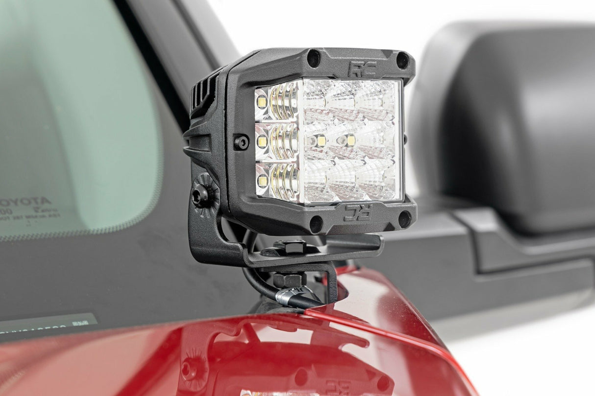 Rough Country - LED Light Kit - Ditch Mount - 2" Black Pair - Flood - Toyota Tundra (22-24) - 71072