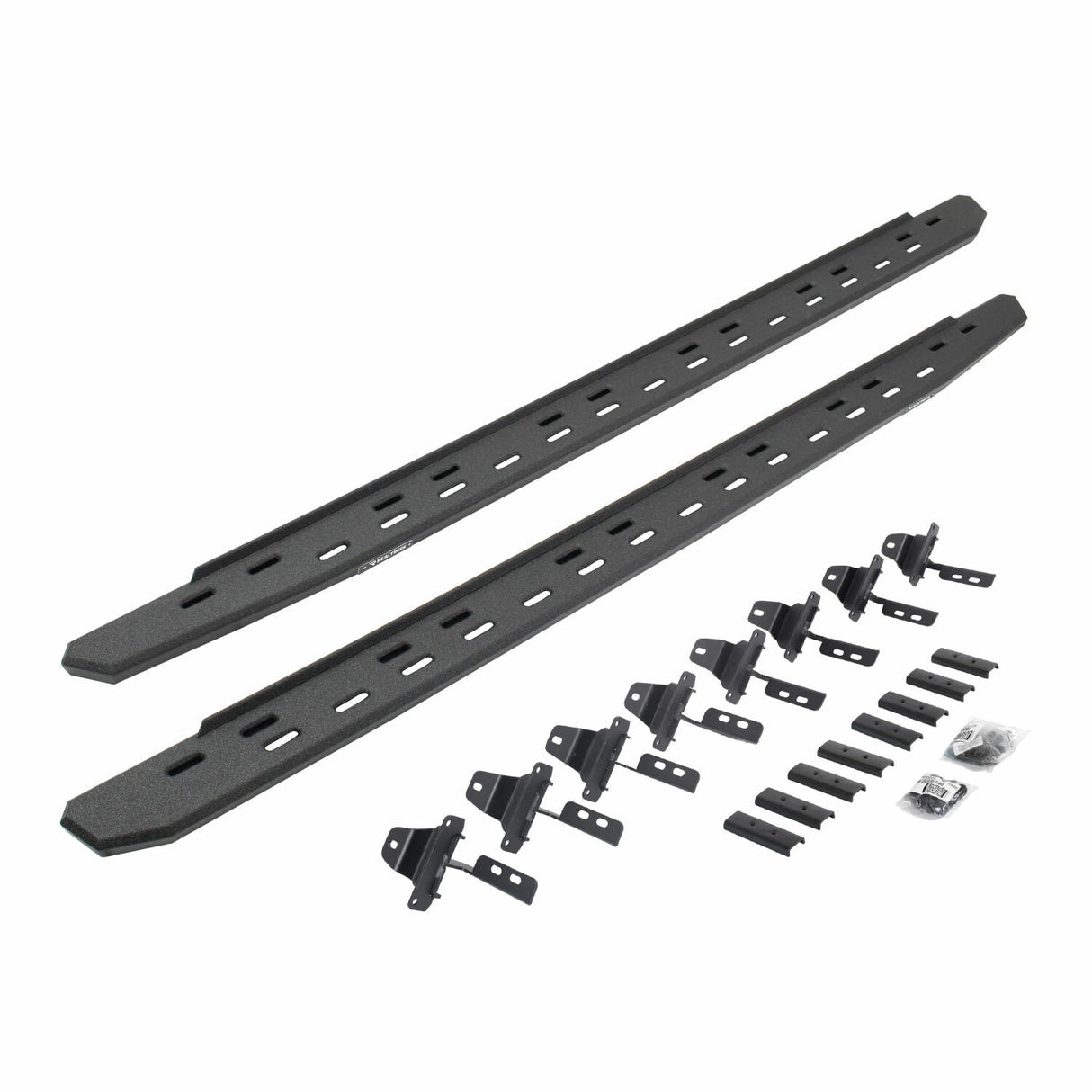 Go Rhino 69651687ST - RB30 Slim Line Running Boards with Mounting Bracket Kit - Protective Bedliner Coating
