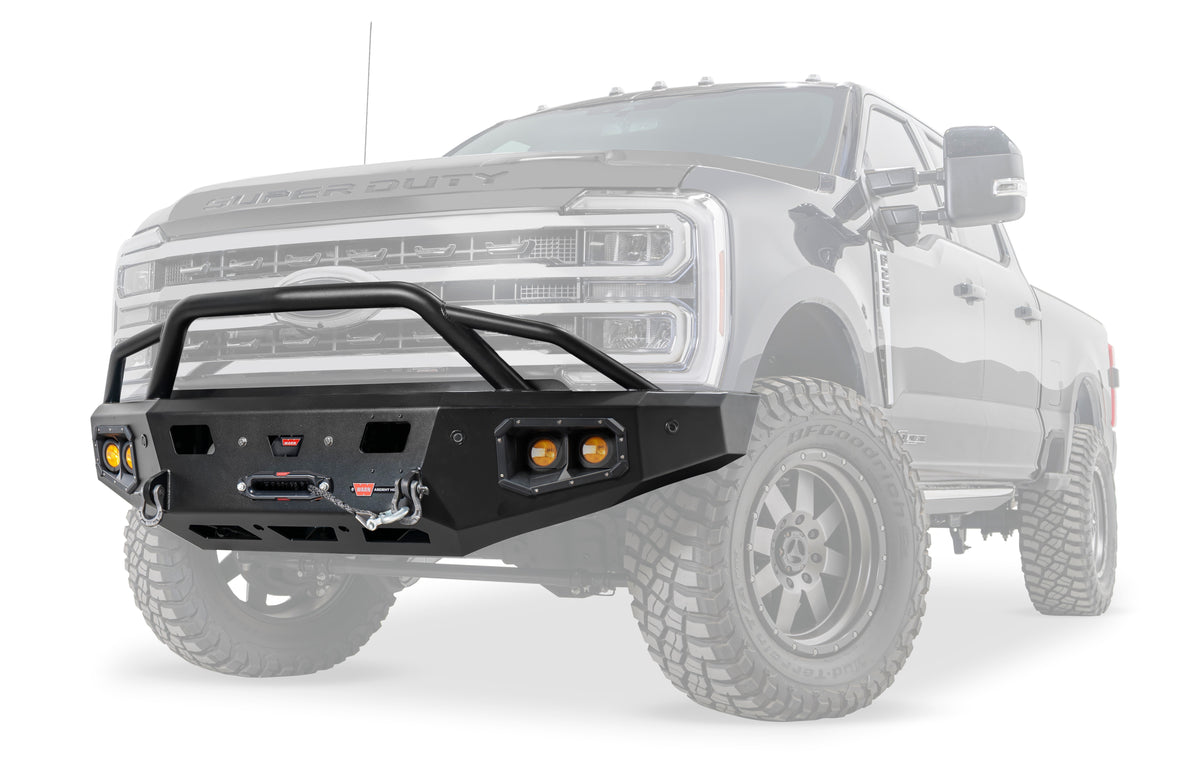 Warn - Ascent HD Front Bumper with Prerunner Grille Guard for 2023-2026 Ford Super Duty - 110631