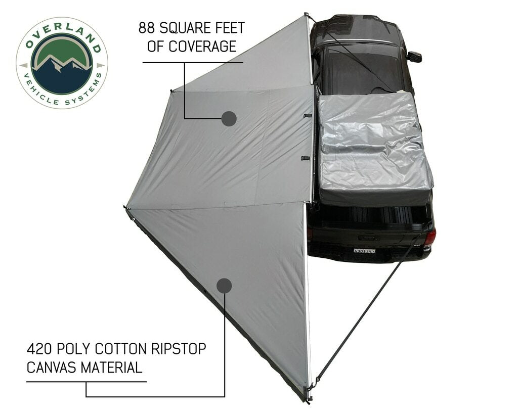 Overland Vehicle Systems - Nomadic Awning 270 Degree - Passenger Side Dark Gray Awning - 19529907