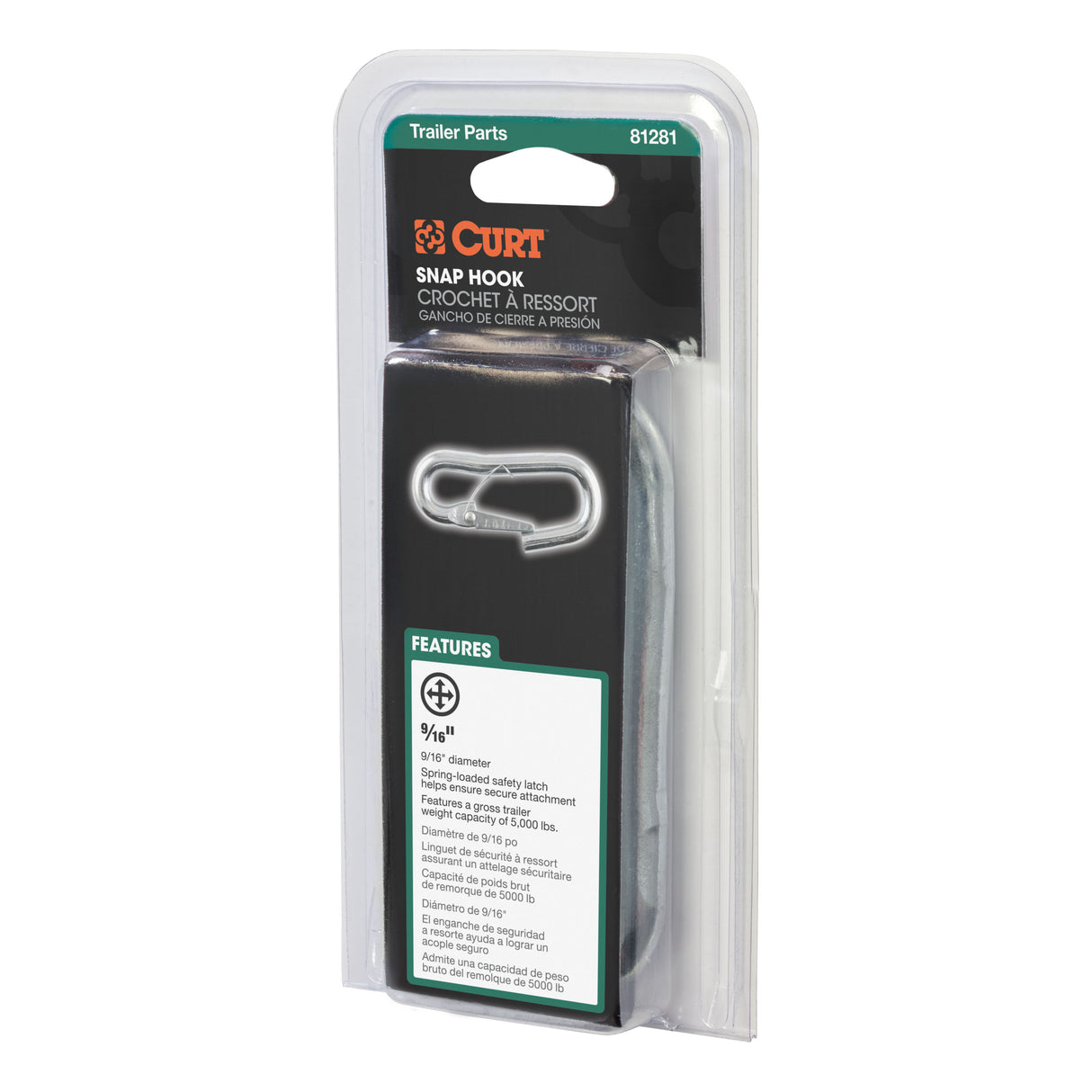 Curt - 9/16" Snap Hook (5,000 lbs, Packaged) - 81281