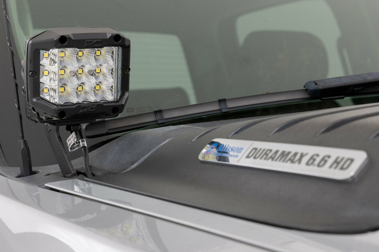 Rough Country - LED Light - Ditch Mount - 2" Black Pair - Amber DRL - Chevy 1500 (2007-2013) - 71061