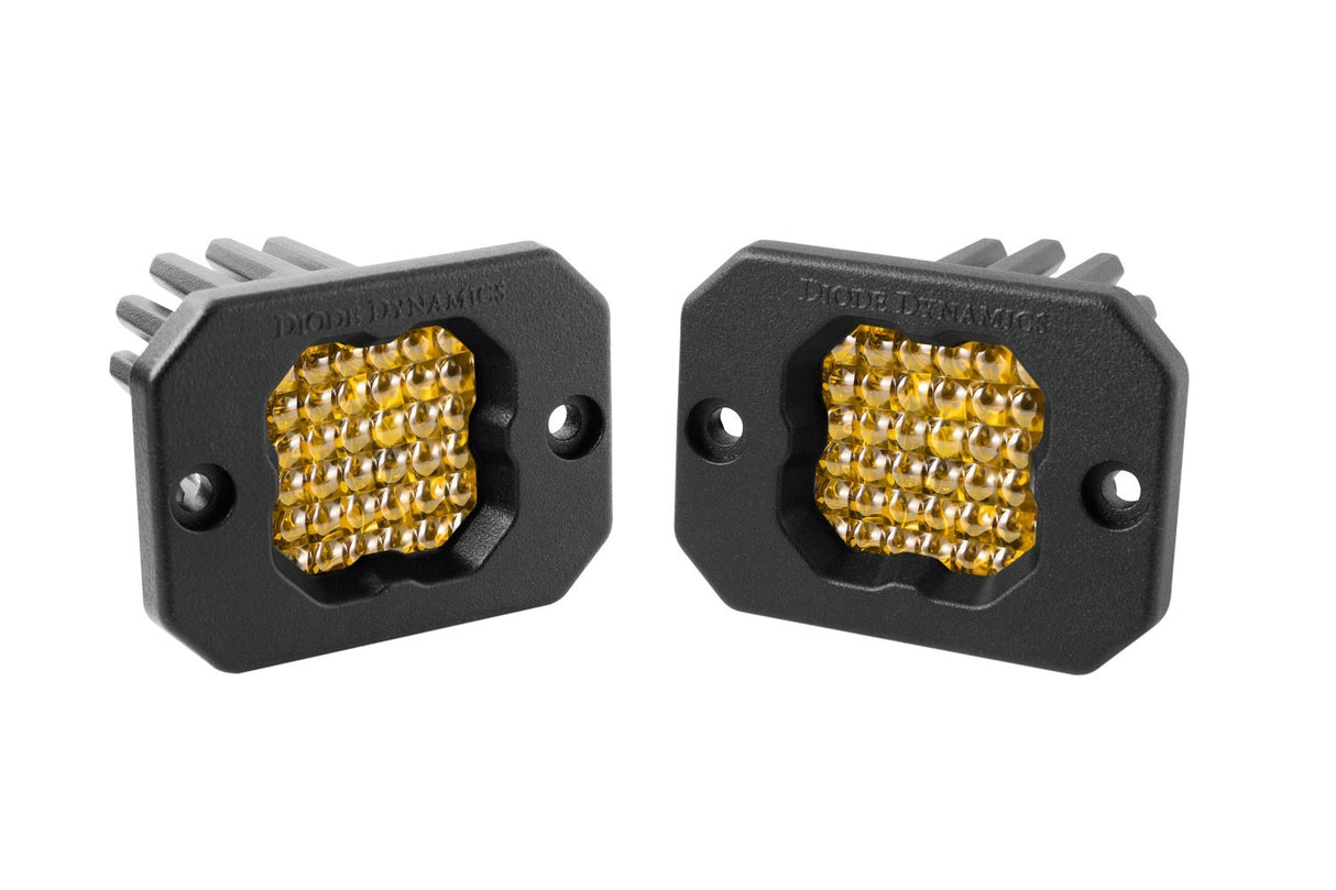 Diode Dynamics - Stage Series C1 LED Pod Pro Yellow Flood Flush ABL (pair) - DD6478P