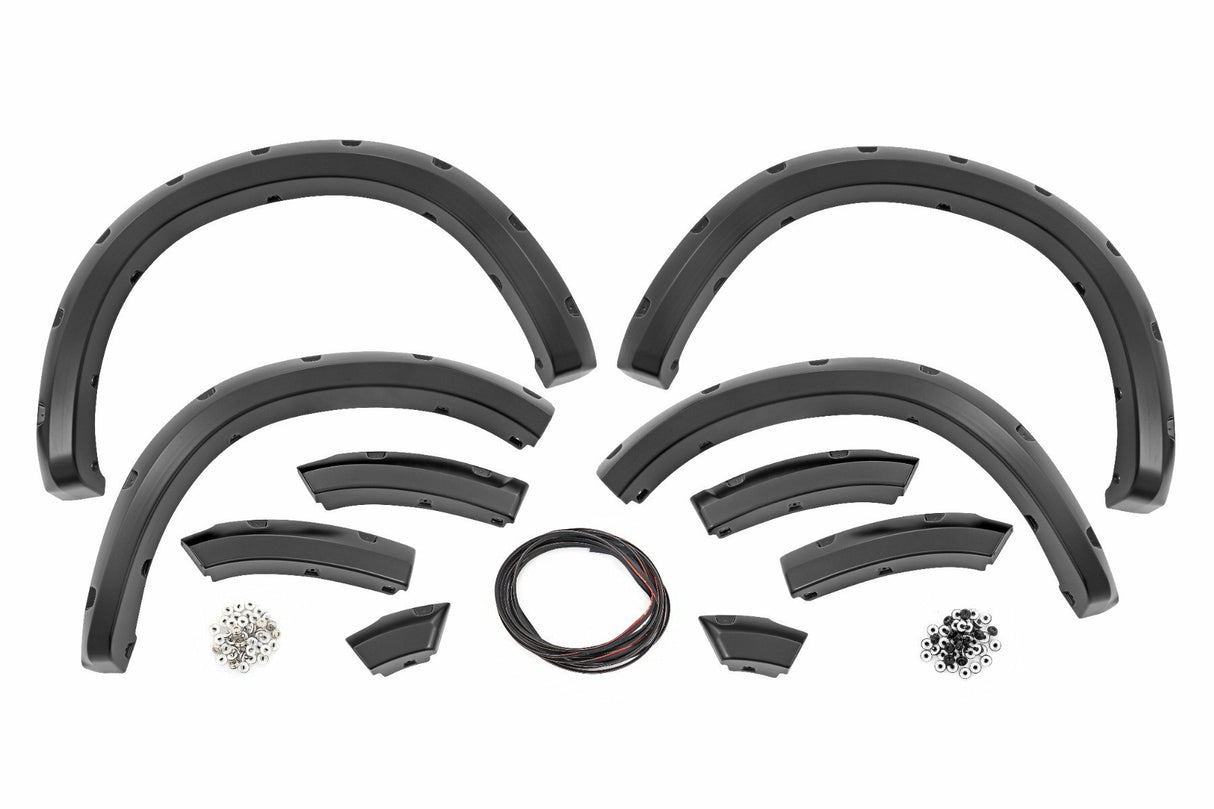 Rough Country - Pocket Fender Flares - PRV Delmonico Red - Ram 1500 2WD/4WD (2010-2018 & Classic) - F-D10911B-PRV