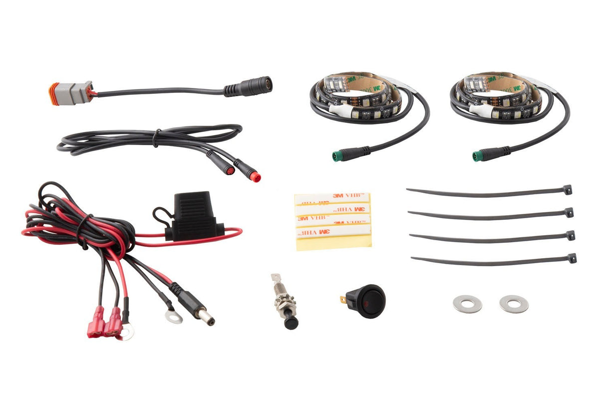 Diode Dynamics - DD0440 - RGBW Engine Bay Strip Kit 2pc