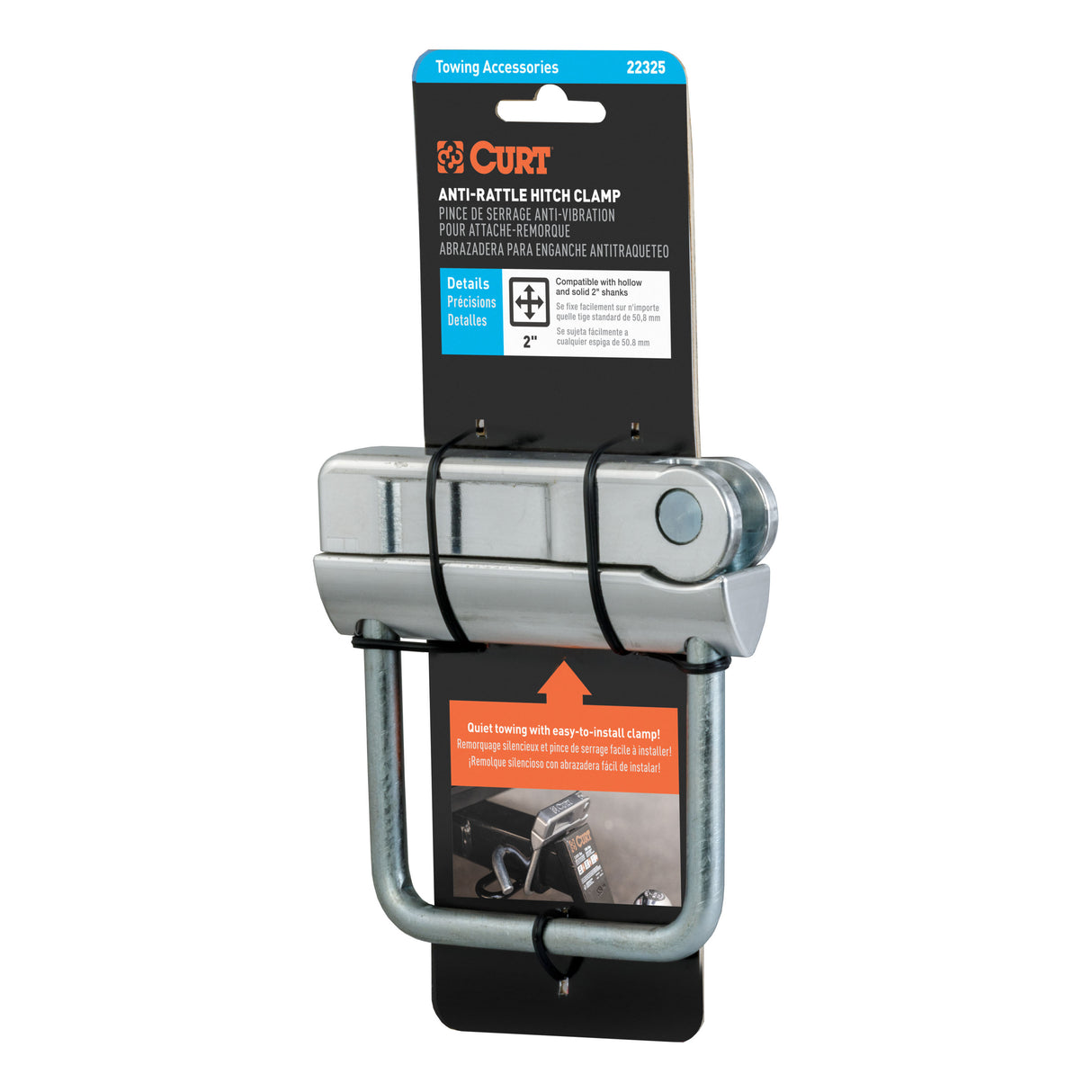 Curt - No-Tool Anti-Rattle Hitch Clamp for 2" Receiver - 22325