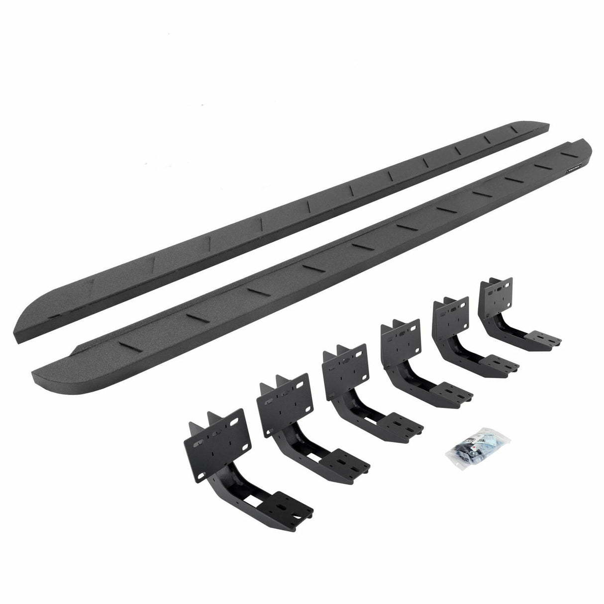 Go Rhino 63430687ST - RB10 Slim Line Running Boards With Mounting Brackets - Protective Bedliner Coating