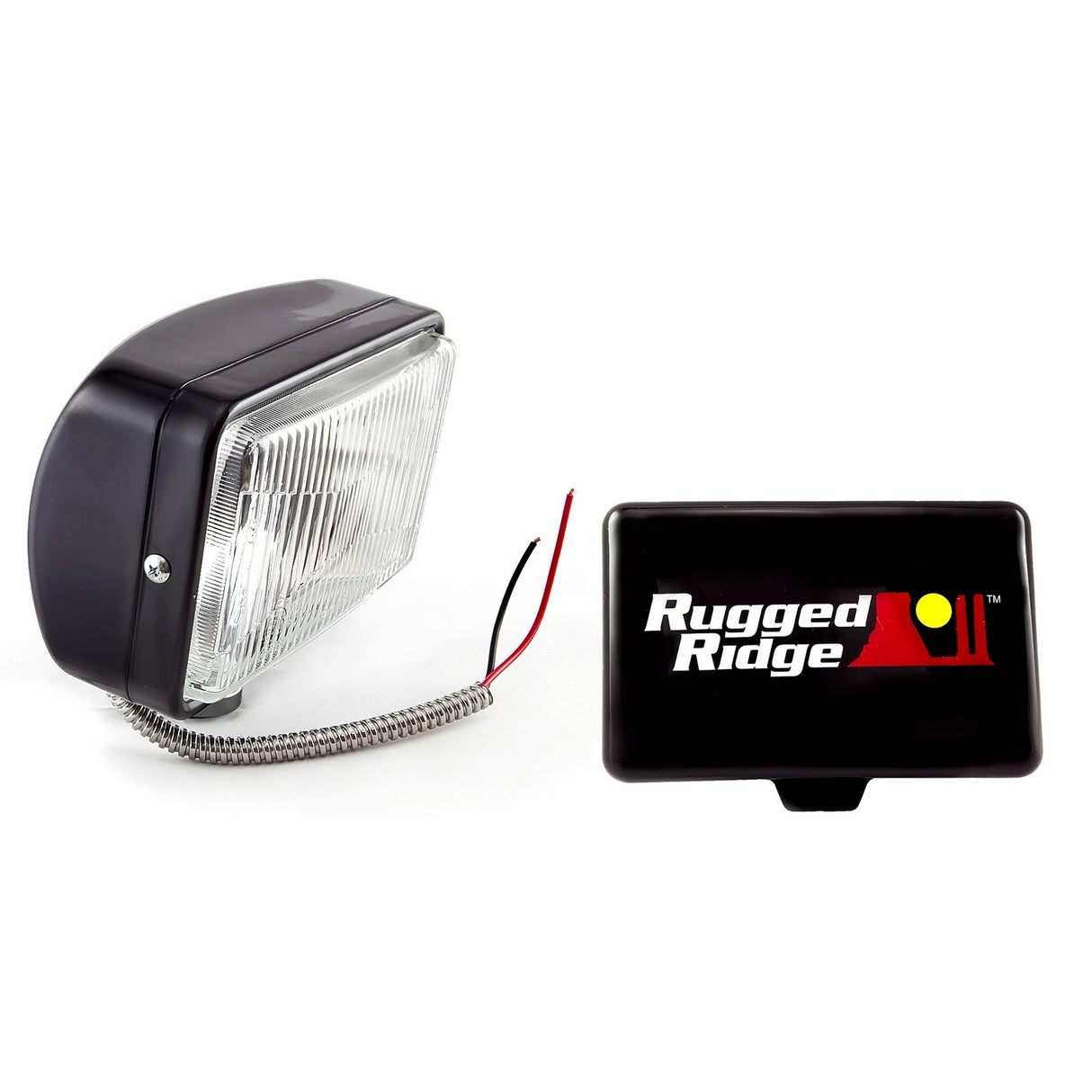 Rugged Ridge - 5 Inch x 7 Inch Halogen Fog Light Kit, Black Steel Housing - 15207.05