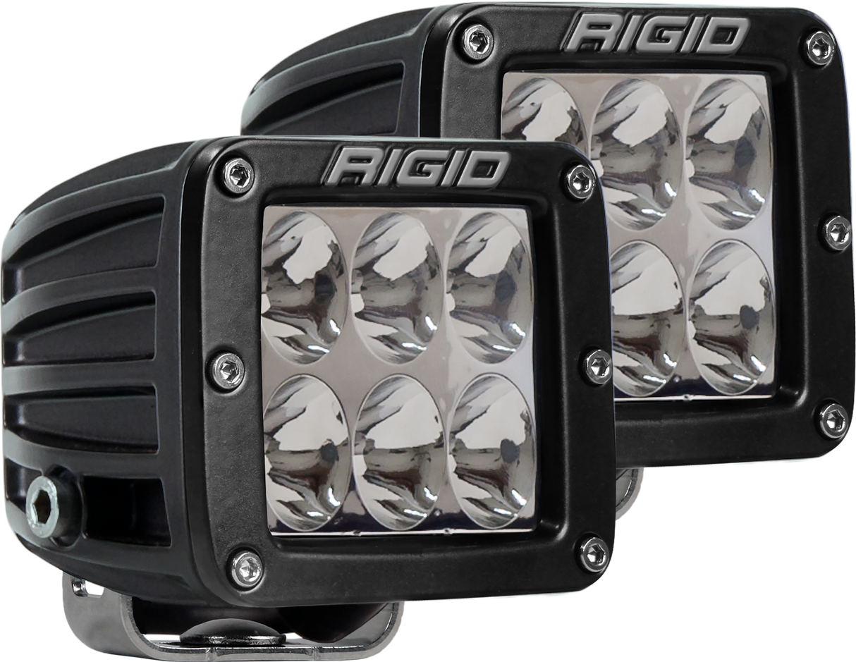 RIGID D-Series PRO LED Light, Driving Optic, Surface Mount, Black Housing, Pair