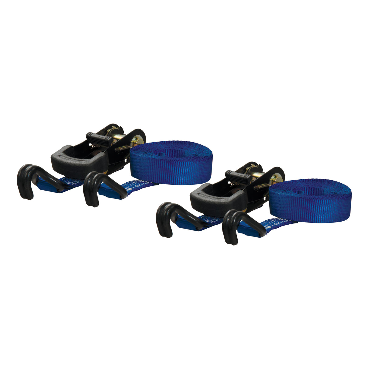 Curt - 16' Blue Cargo Straps with J-Hooks (733 lbs, 2-Pack) - 83020