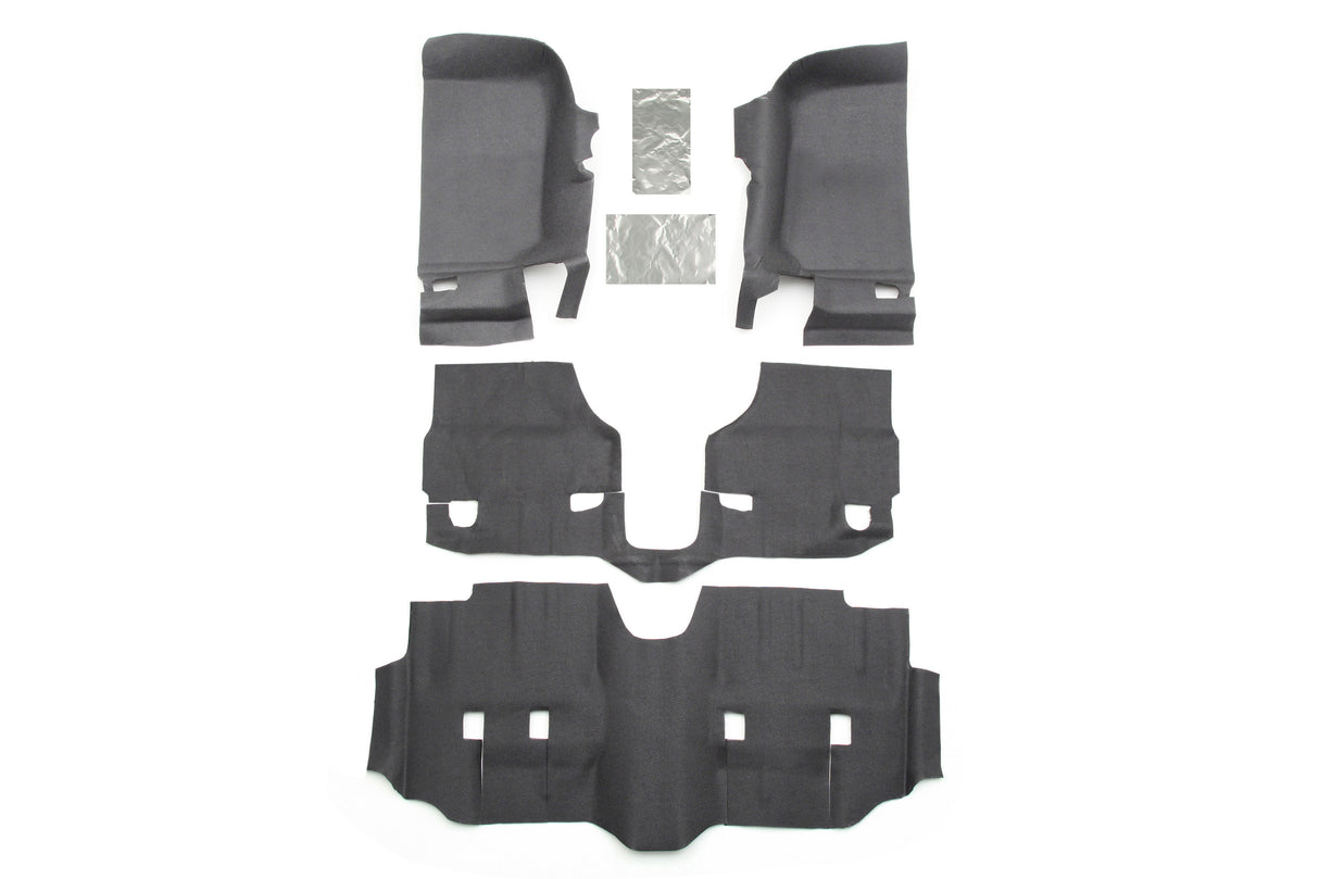 BedRug - JEEP BEDTRED 07+JEEP JK UNLIMITED 4DR FRONT 4PC FLOOR KIT (INCLUDES HEAT SHIELDS) - BTJK07F4