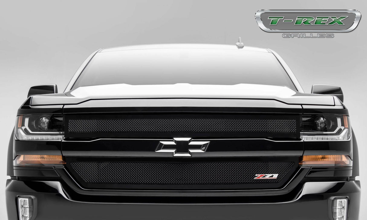 T-Rex Grilles - T-Rex Grilles 51124 Upper Class Grille, Black, Mild Steel, 2 Pc, Insert - 51124