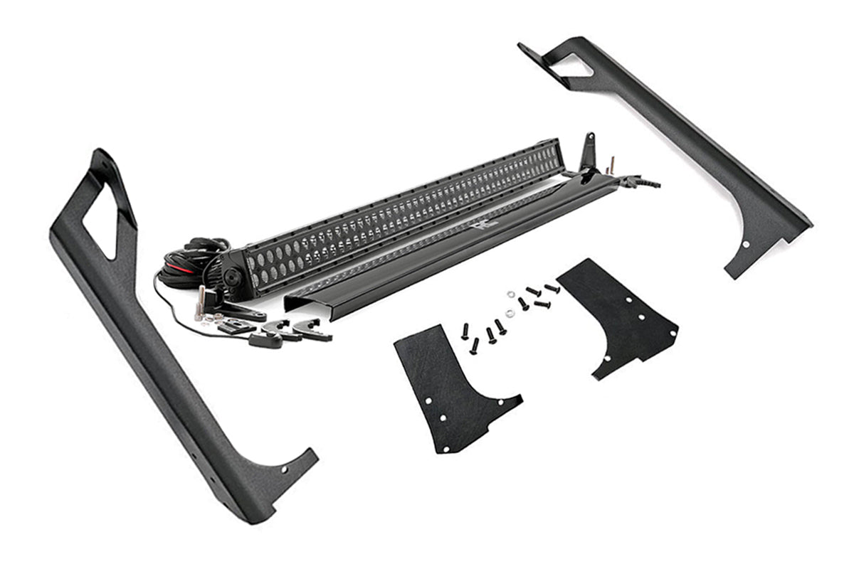 Rough Country - LED Light Kit - Windshield Mount - 50" Black Dual Row - Jeep Wrangler TJ (97-06) - 70503BL