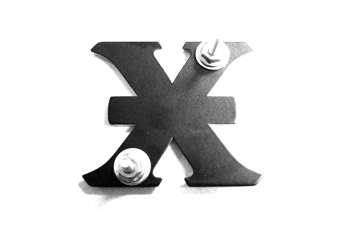 T-Rex Grilles - Small Black X-Metal Logo, Mild Steel, 1 Pc, Bolt-On - 6710012
