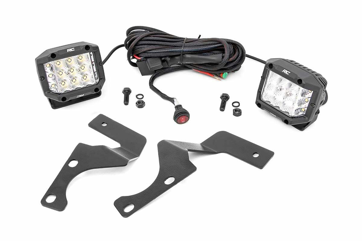 Rough Country - LED Light Kit - Ditch Mount - 3" Chrome Wide Angle Pair - 70793
