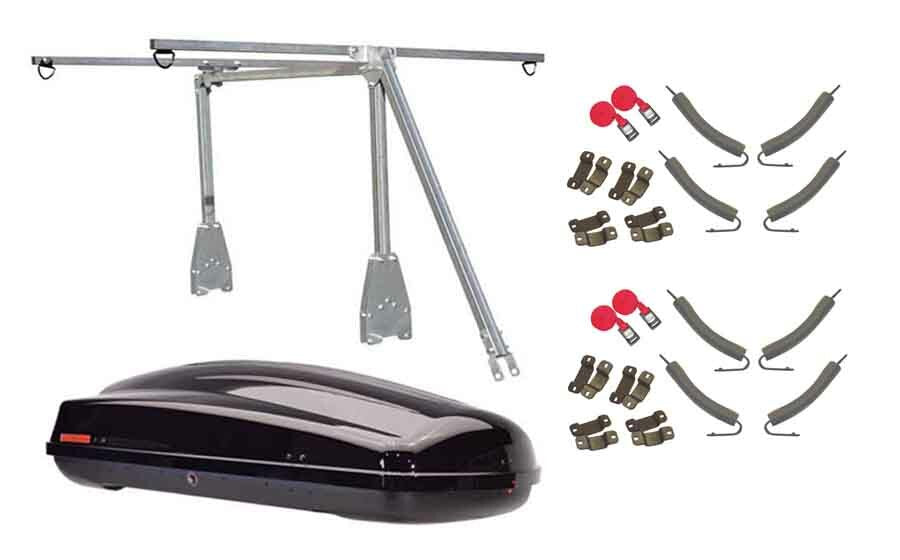 Malone - LowMax 2 Kayak w/Cargo Box Trailer Package (2 sets v-racks & 1 cargo box) - MPG596TV