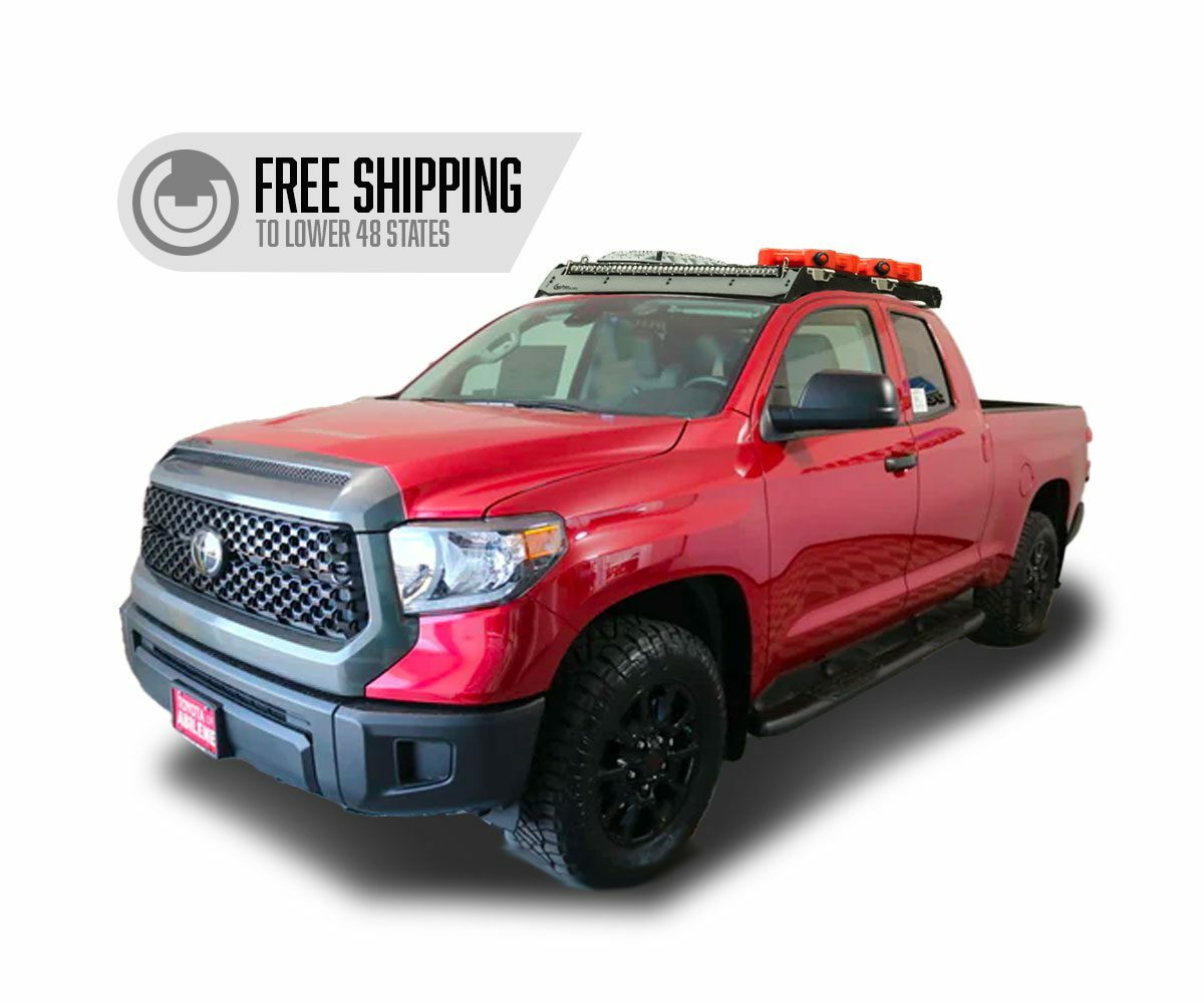 Prinsu - 2nd Gen Toyota Tundra Prinsu Double Cab Rack / Cutout for 40" Light Bars - 400-000-012-005