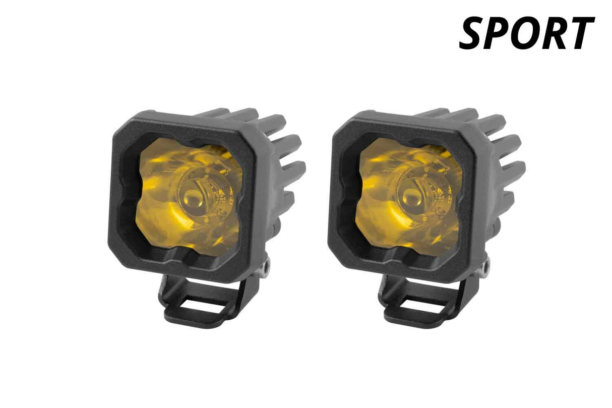 Diode Dynamics - Stage Series C1 LED Pod Sport Yellow Wide Standard ABL (pair) - DD6443P